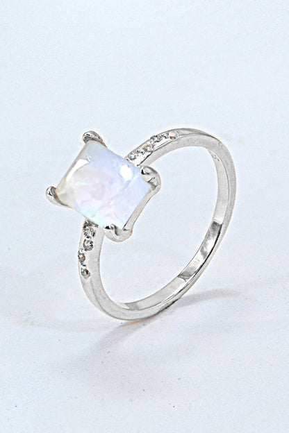 square moonstone silver circle