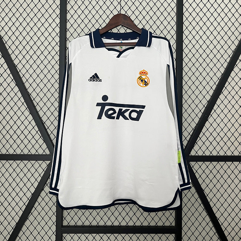 Real Madrid 00-01 Home Long Sleeve Retro Shirt