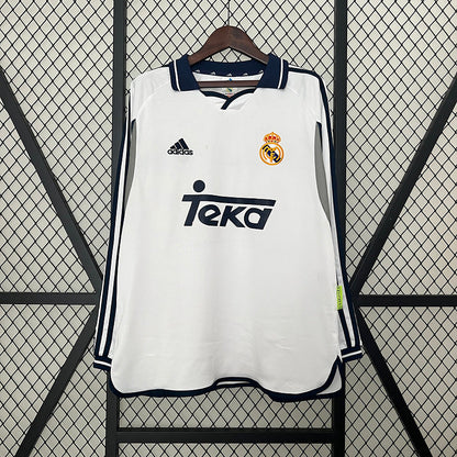 Real Madrid 00-01 Home Long Sleeve Retro Shirt