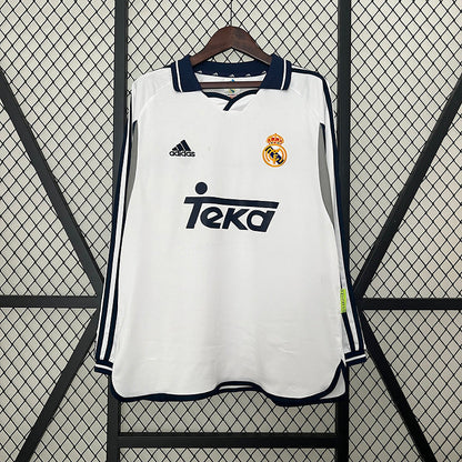 Real Madrid 00-01 Home Long Sleeve Retro Shirt