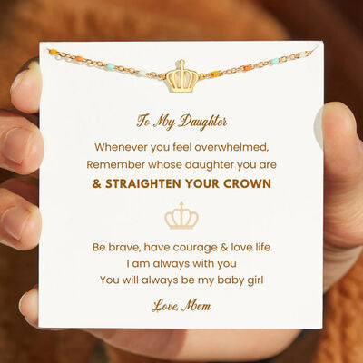 gold crown bead bracelet