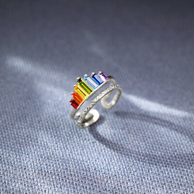 double layer zircon silver circle