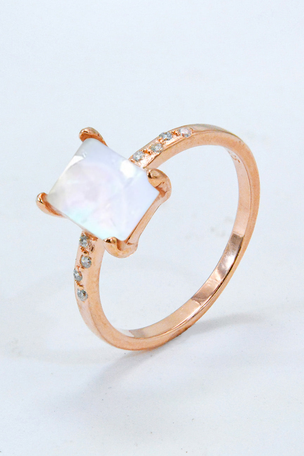square moonstone silver circle