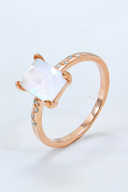 square moonstone silver circle