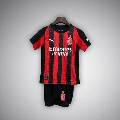 2025-26 AC Milan Kids Football Kit - Home