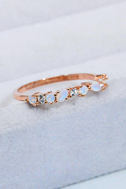 moonstone zircon accent ring