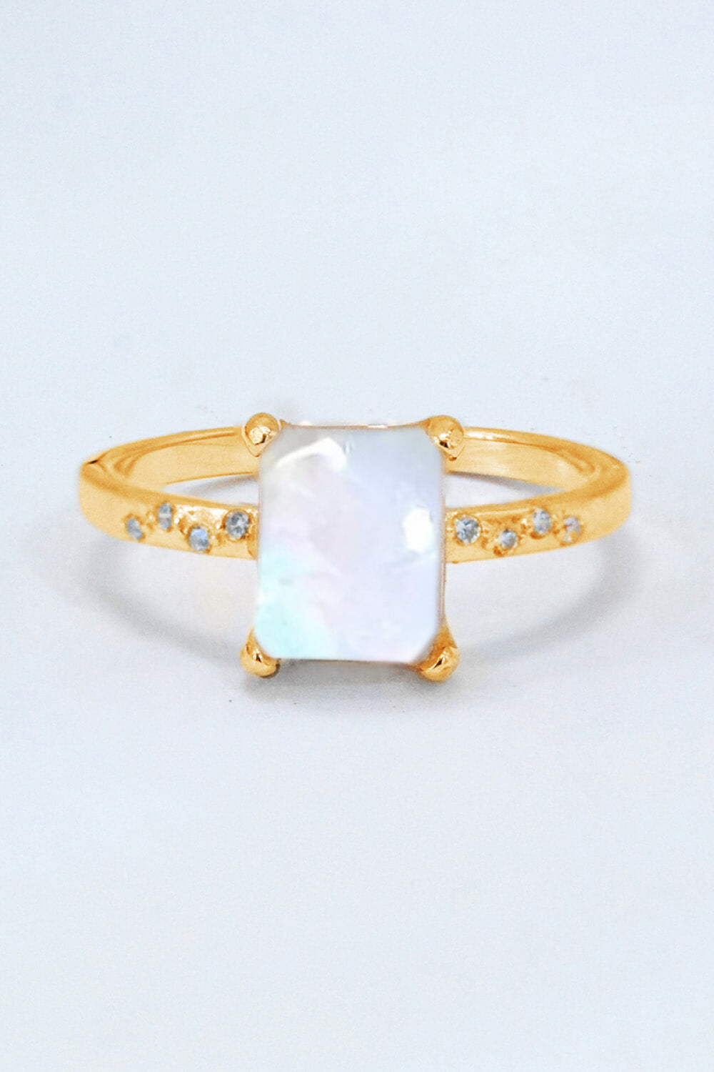 square moonstone silver circle
