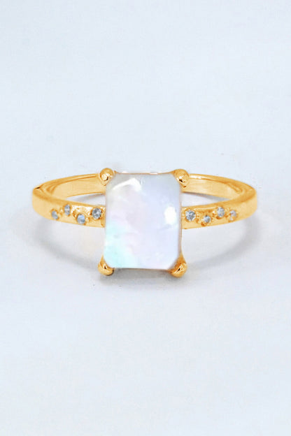 square moonstone silver circle