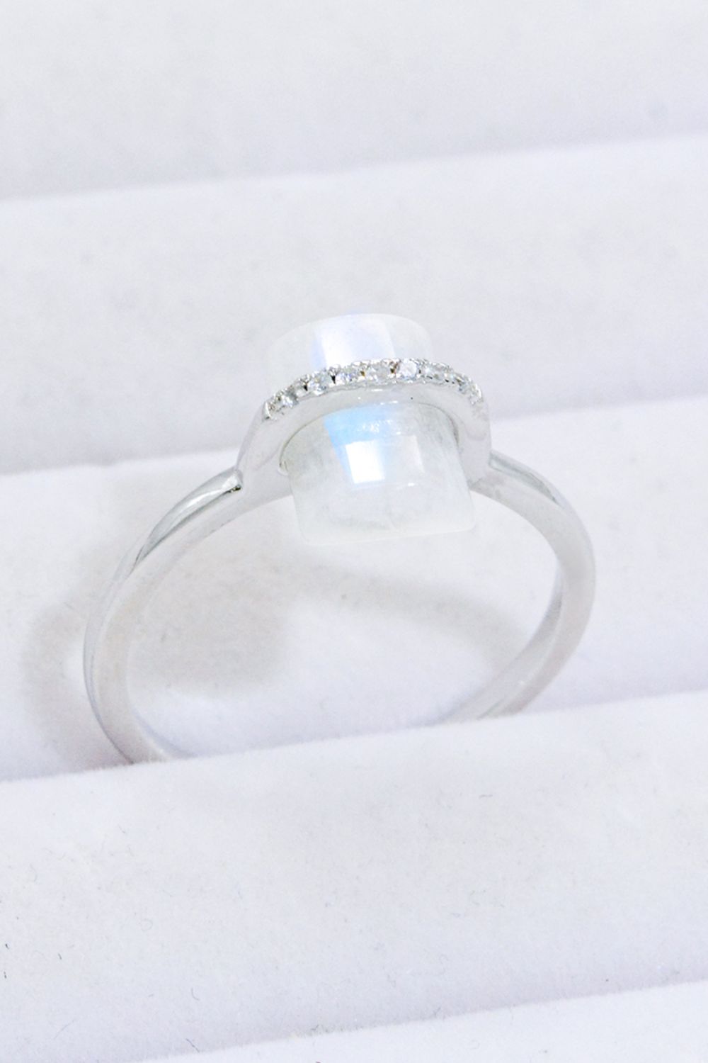 platinum moonstone ring