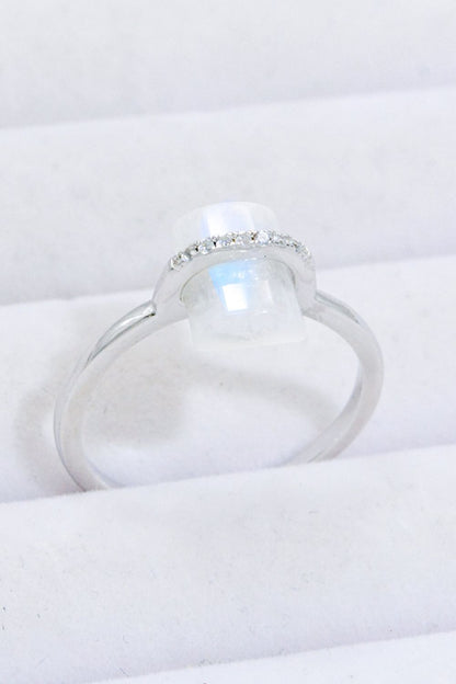 platinum moonstone ring