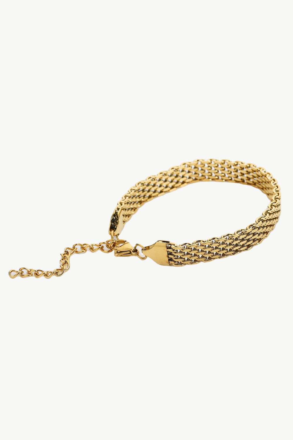 gold wide link bracelet