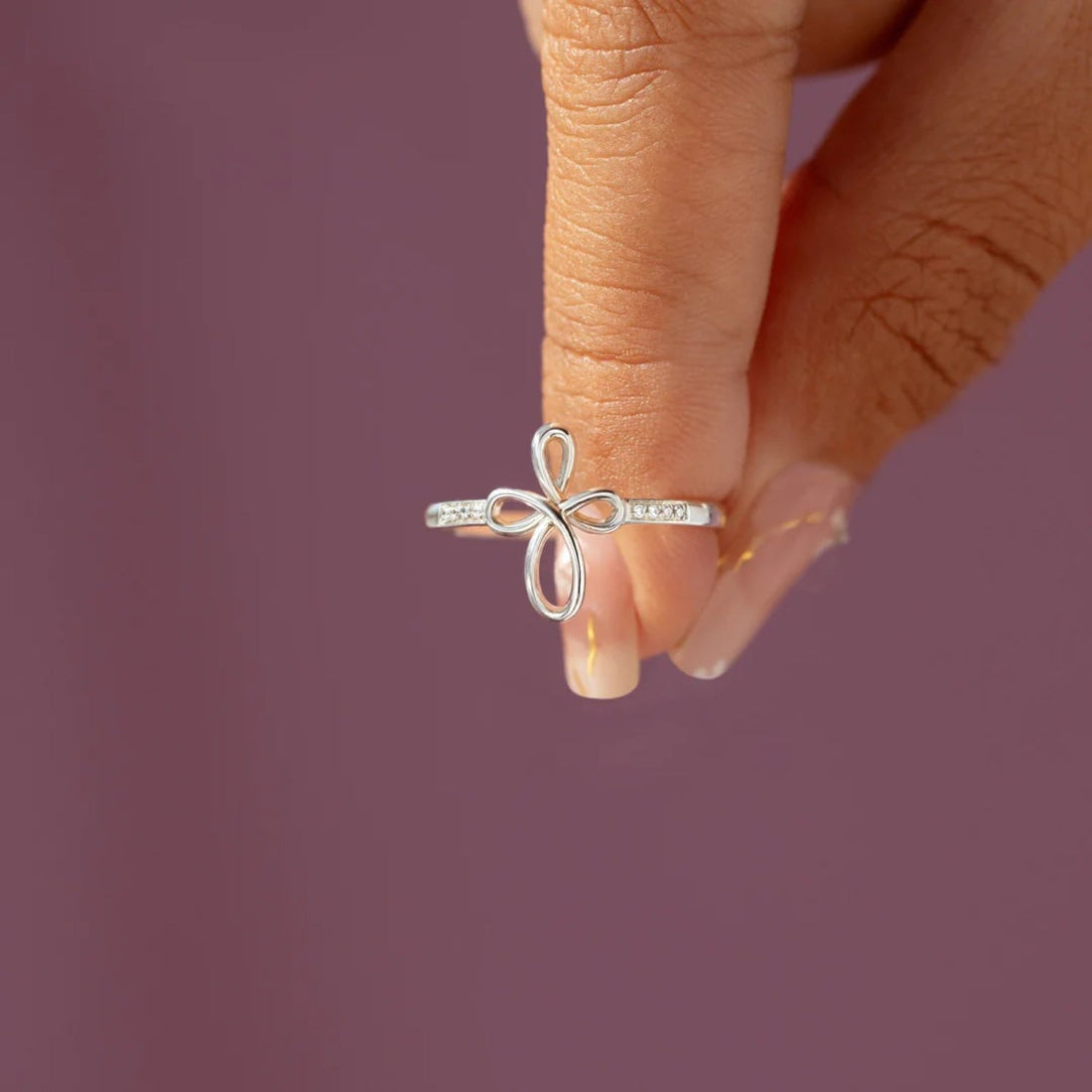 geometric silver ring