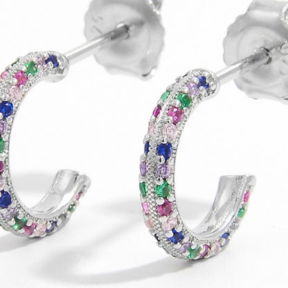 contrast zircon silver studs
