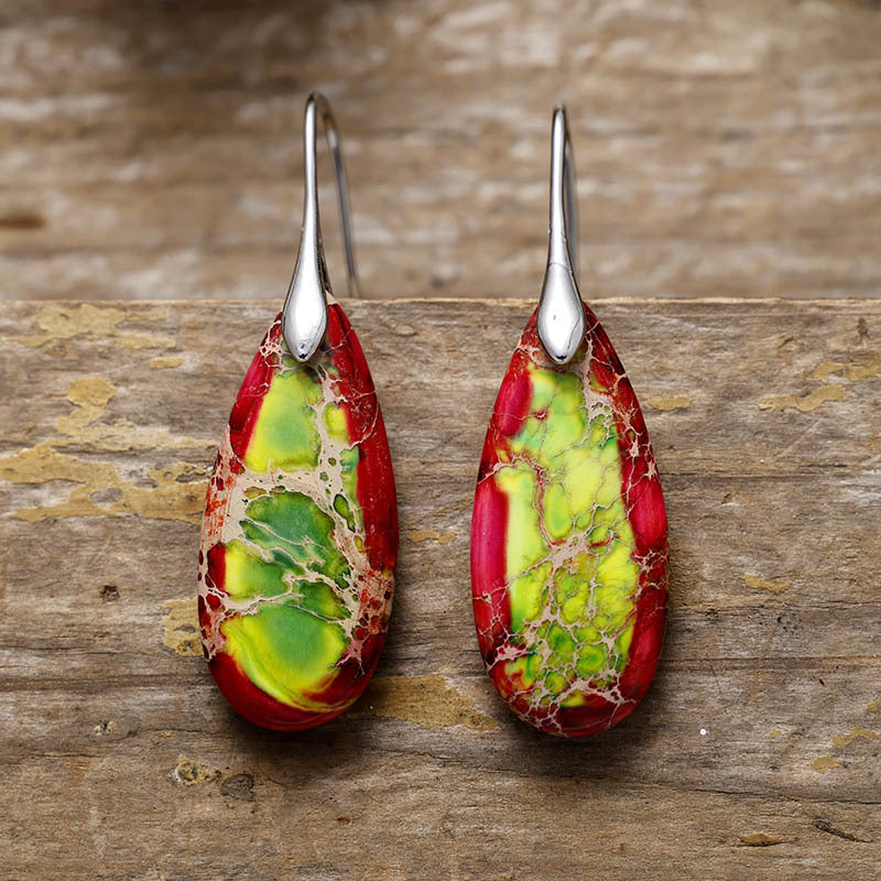 gemstone teardrop dangles