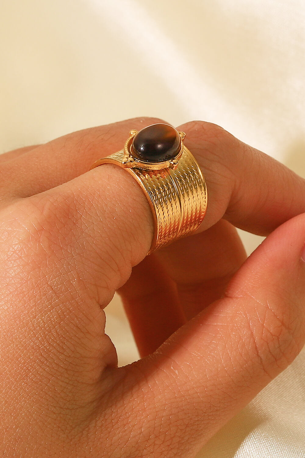 gold wide open ring