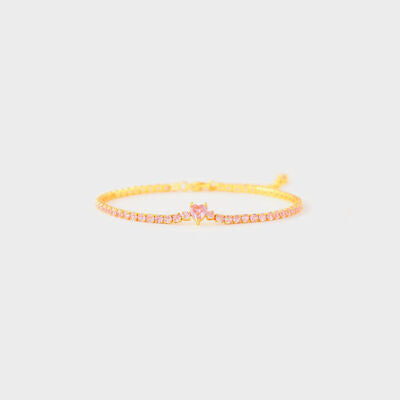 gold heart zircon bracelet