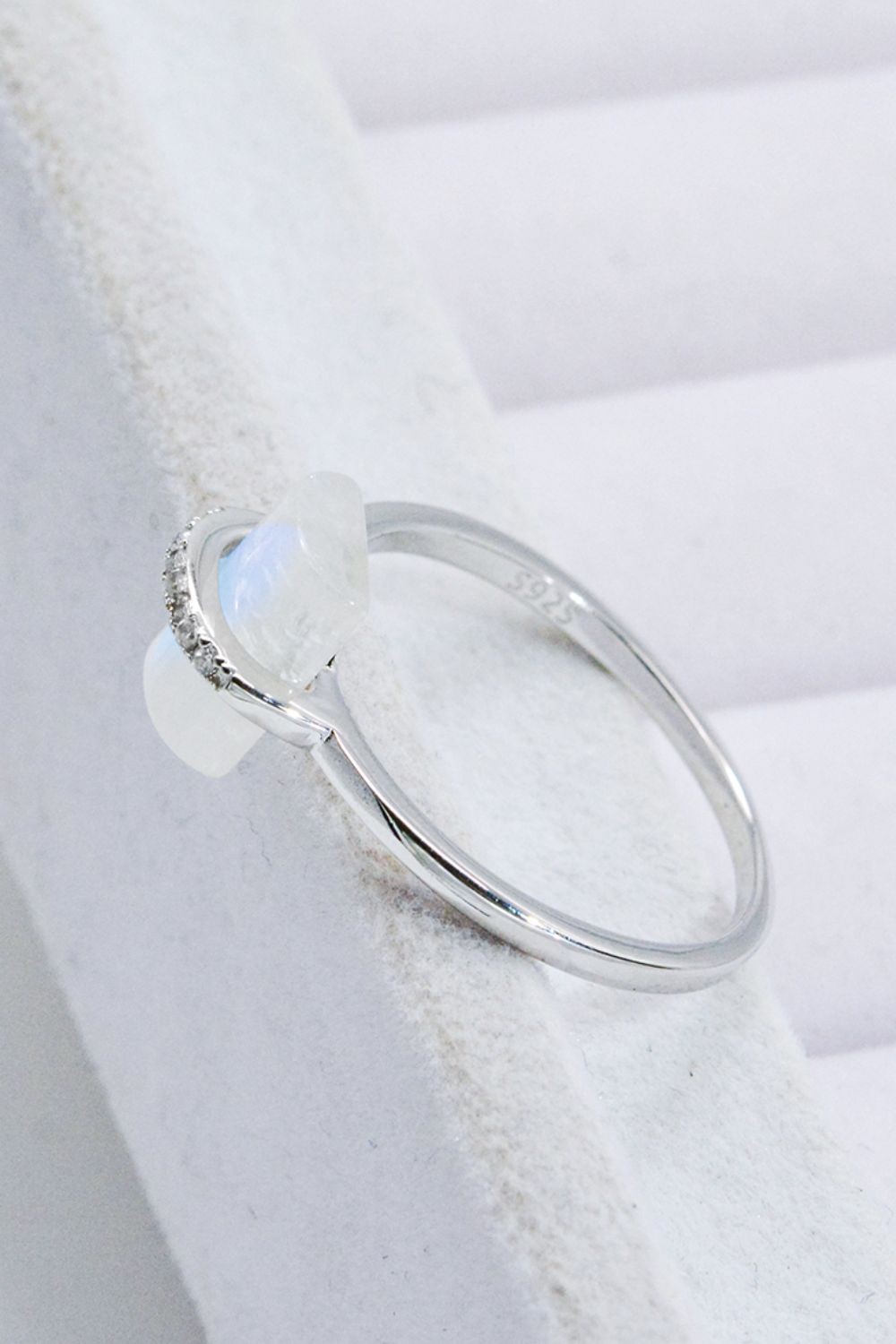 platinum moonstone ring