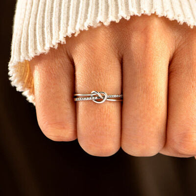 double knot silver ring