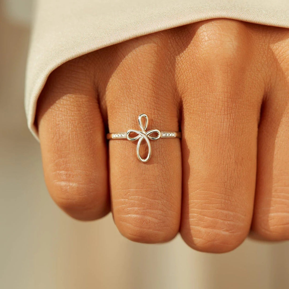 geometric silver ring