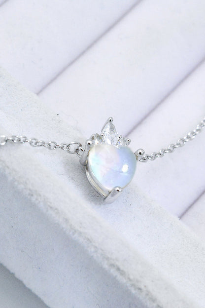 moonstone heart pendant necklace