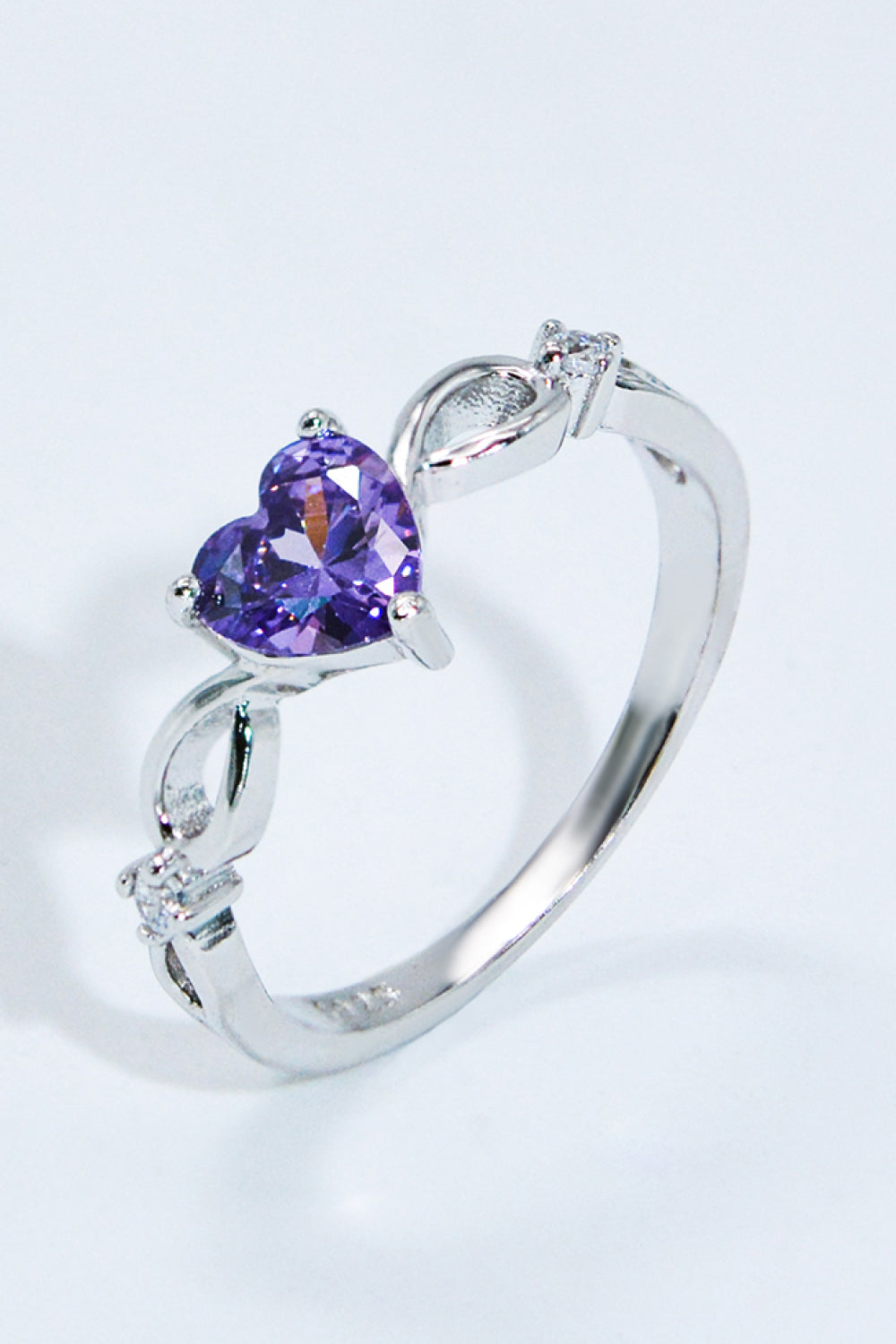 crystal heart silver circle