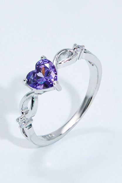 crystal heart silver circle