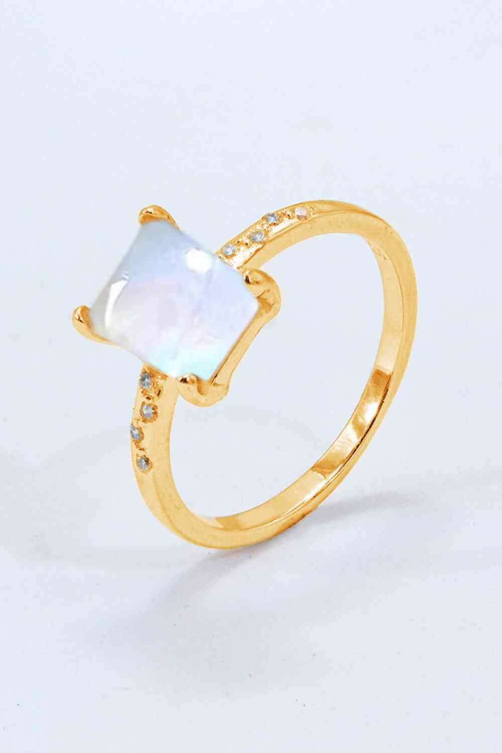 square moonstone silver circle