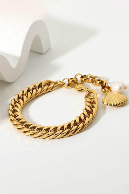 gold curb chain bracelet
