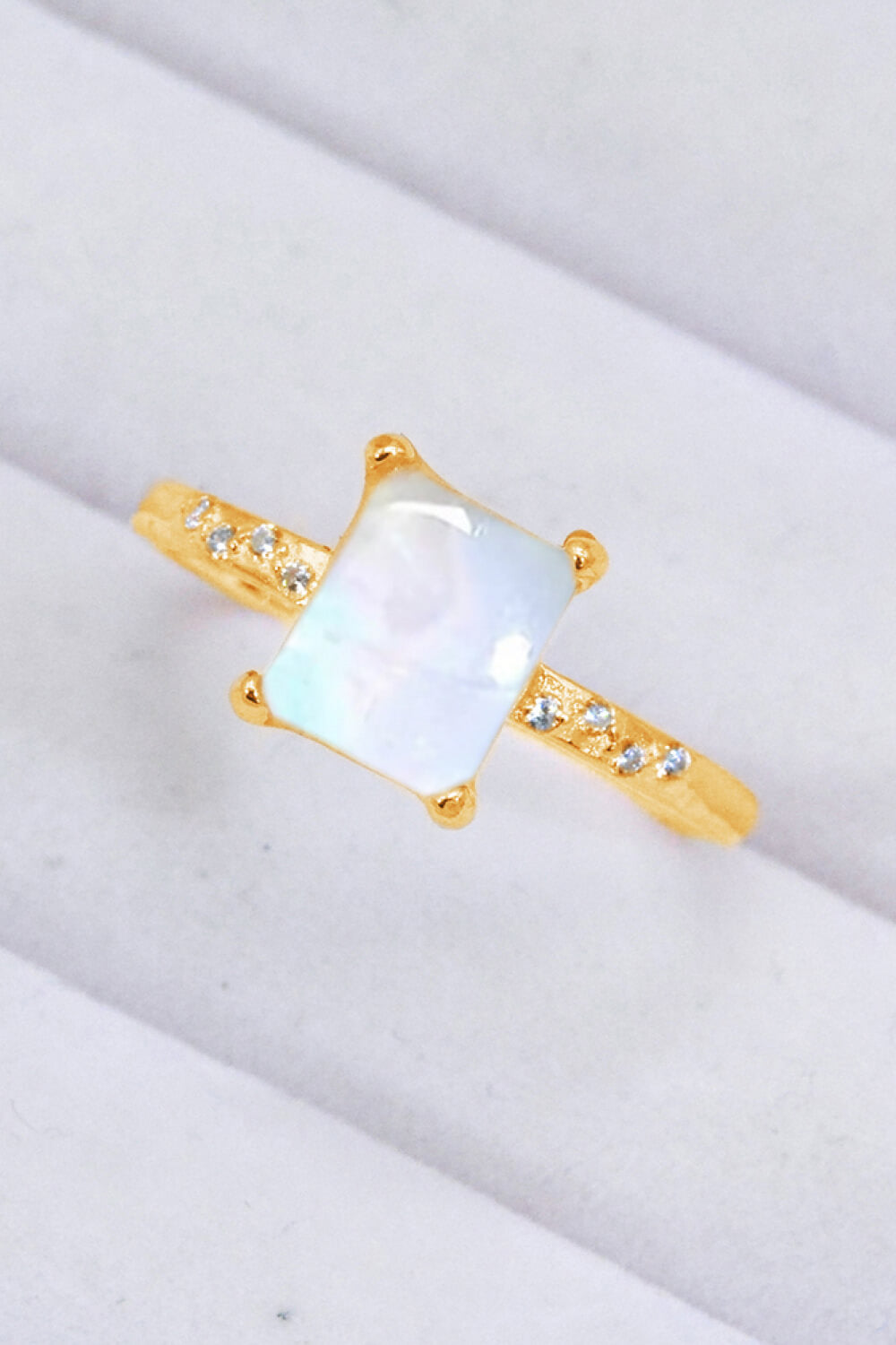 square moonstone silver circle