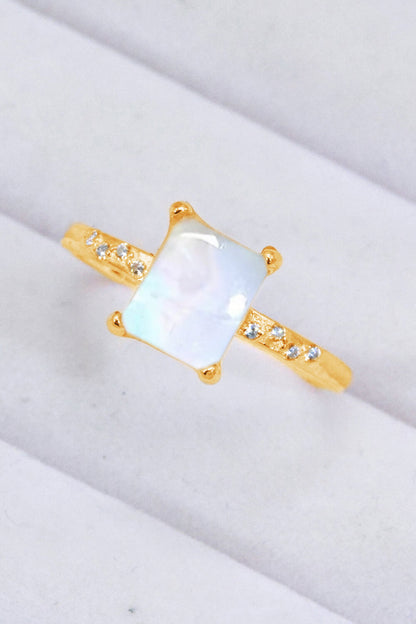 square moonstone silver circle