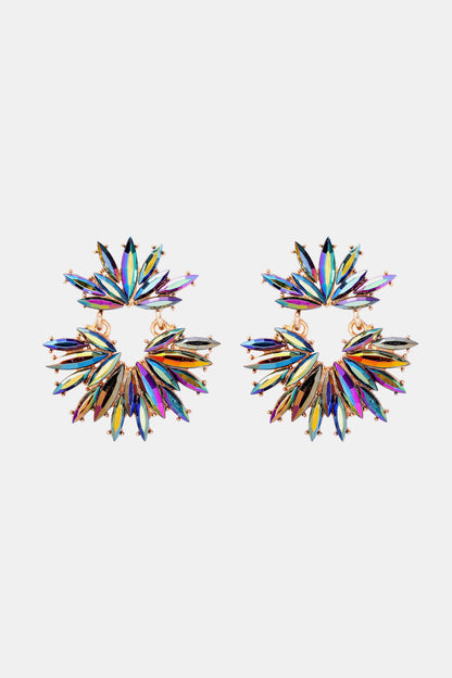 floral glass stone drops