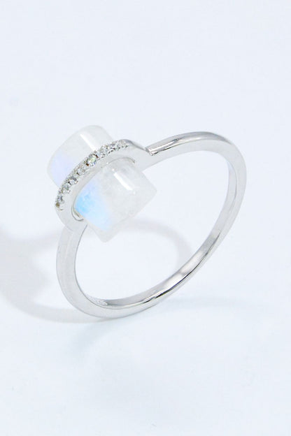 platinum moonstone ring