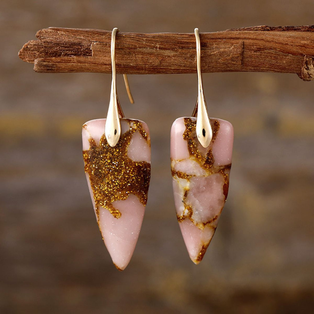geometric stone earrings