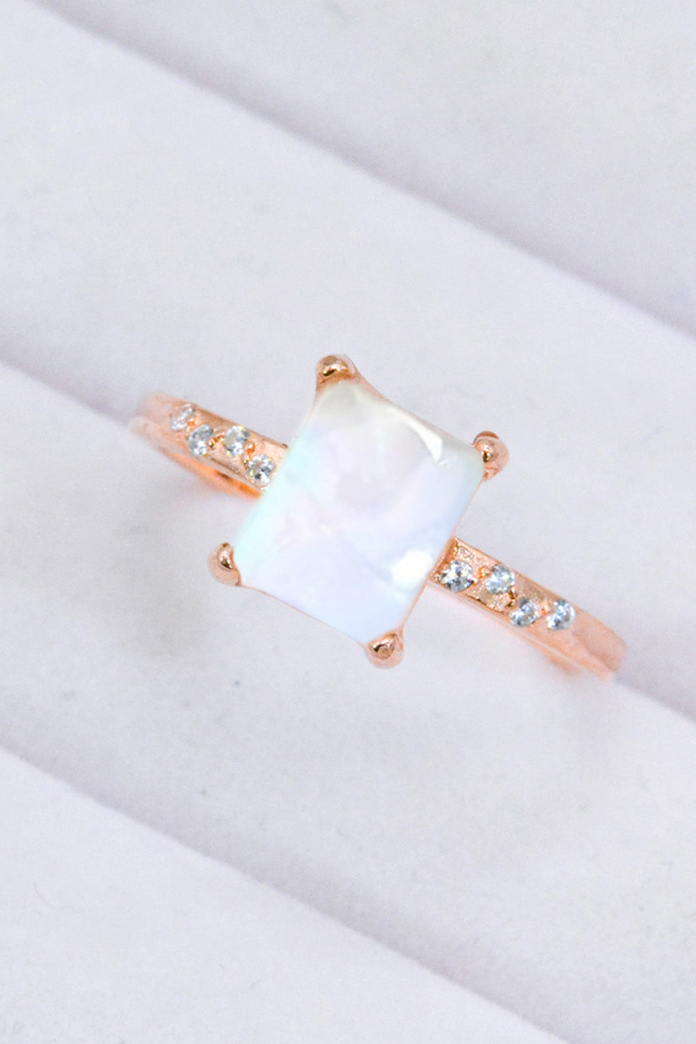 square moonstone silver circle
