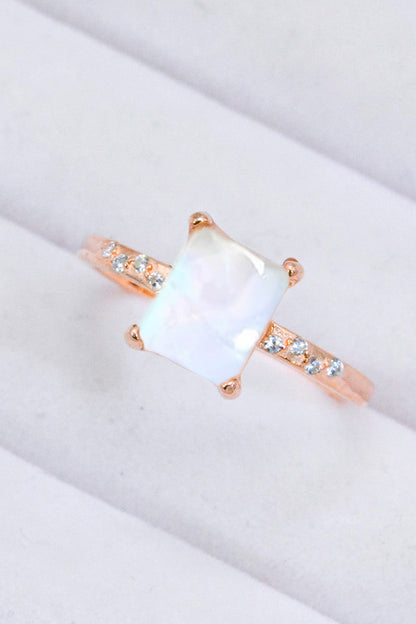 square moonstone silver circle