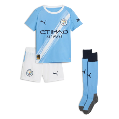 2025-26 Manchester City Kids Football Kit - Home