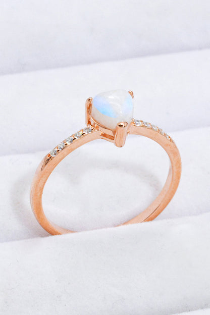 rose gold moonstone heart ring