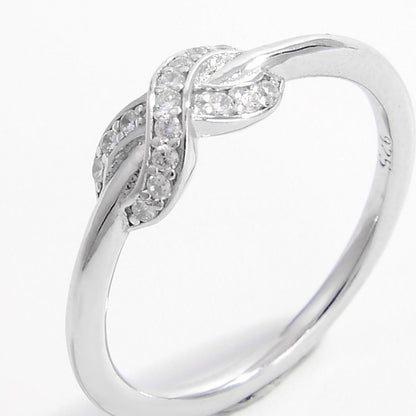 geometric zircon silver ring