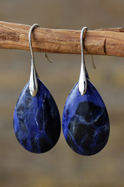 gemstone teardrop earrings