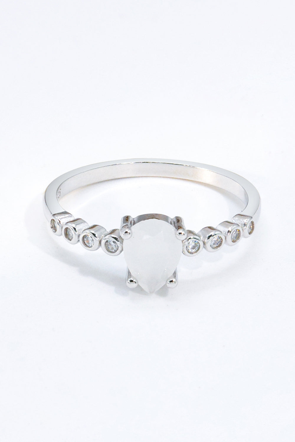 moonstone teardrop ring