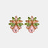 floral glass stone studs