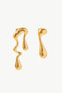 asymmetrical geometric gold hoops