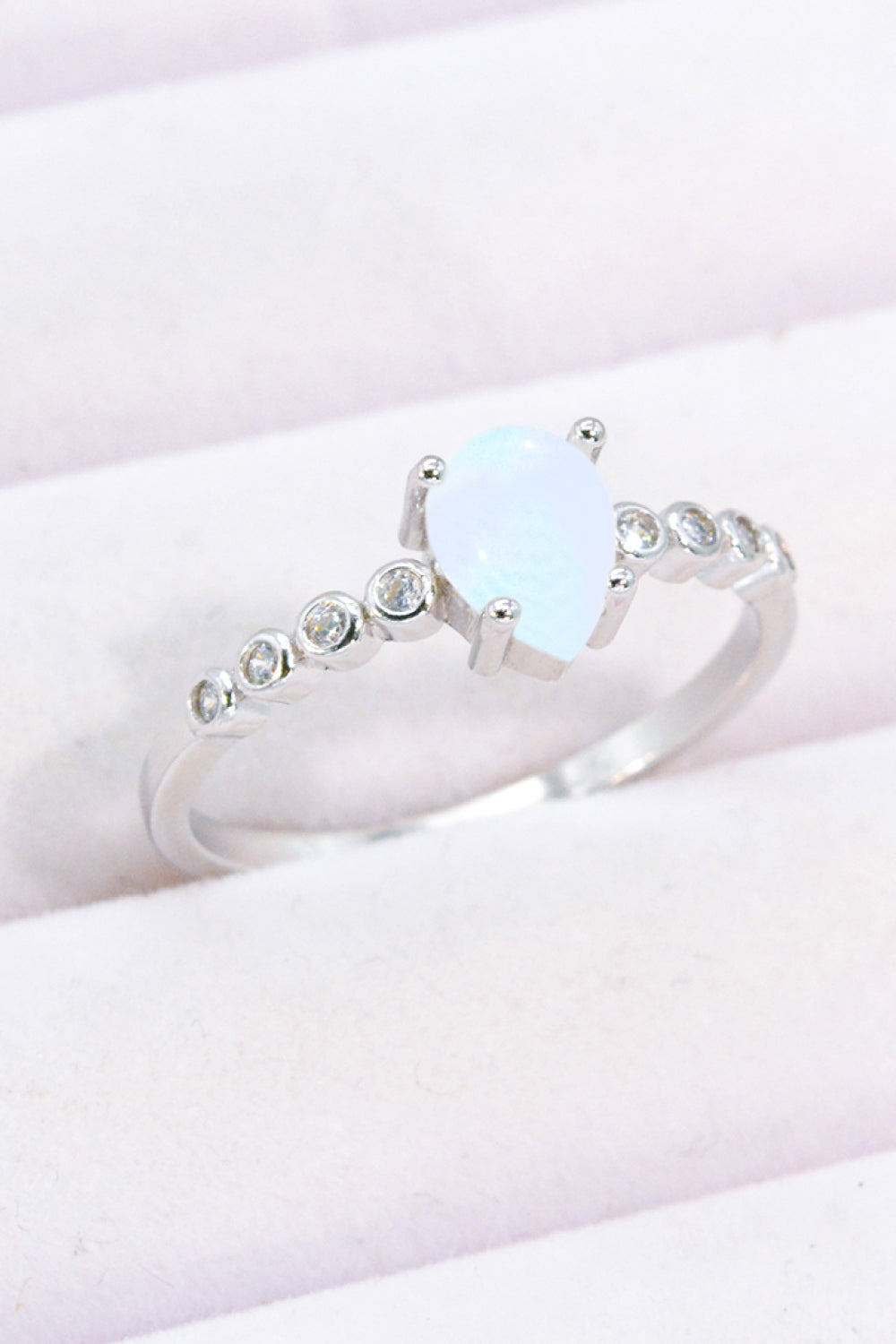 moonstone teardrop ring