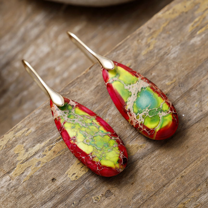 gemstone teardrop dangles