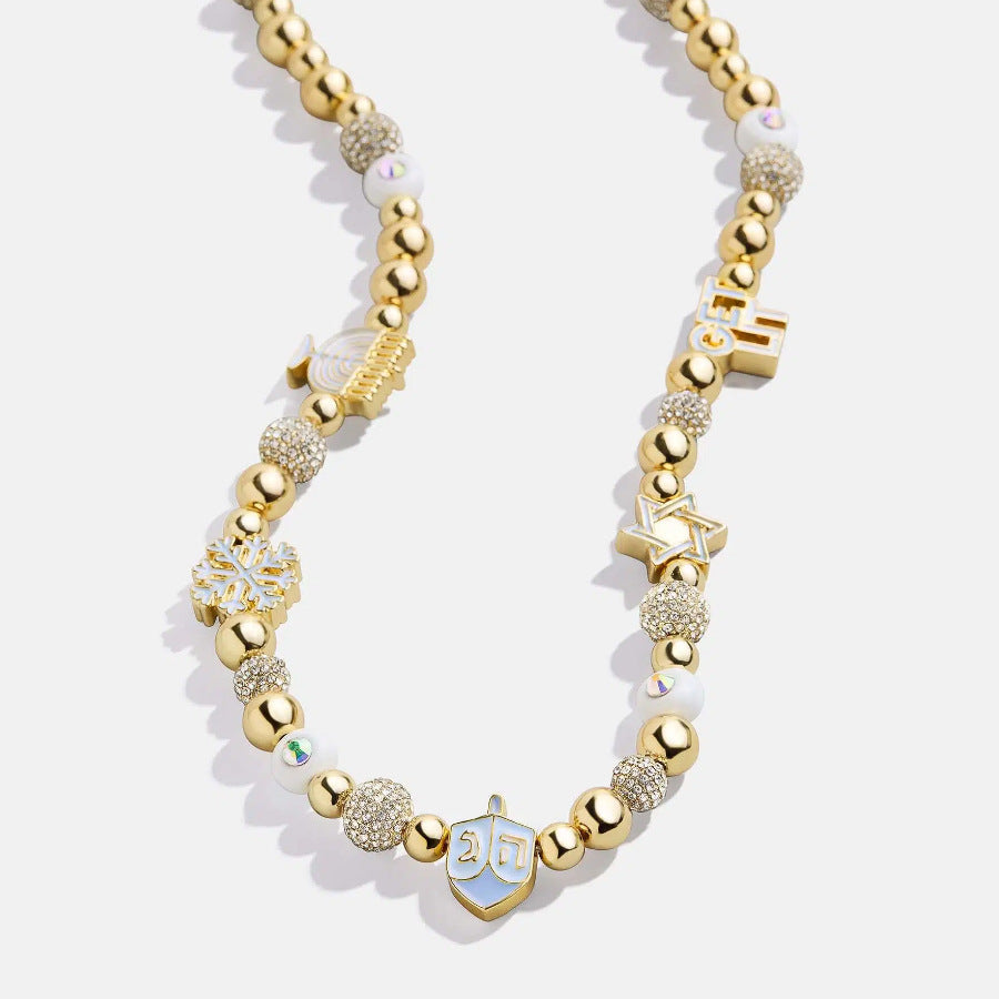 gold beaded rhinestone chain