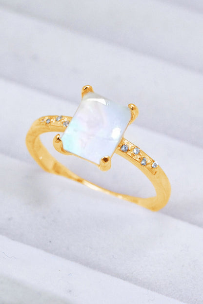 square moonstone silver circle
