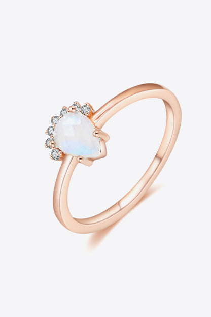 rose gold moonstone pear ring