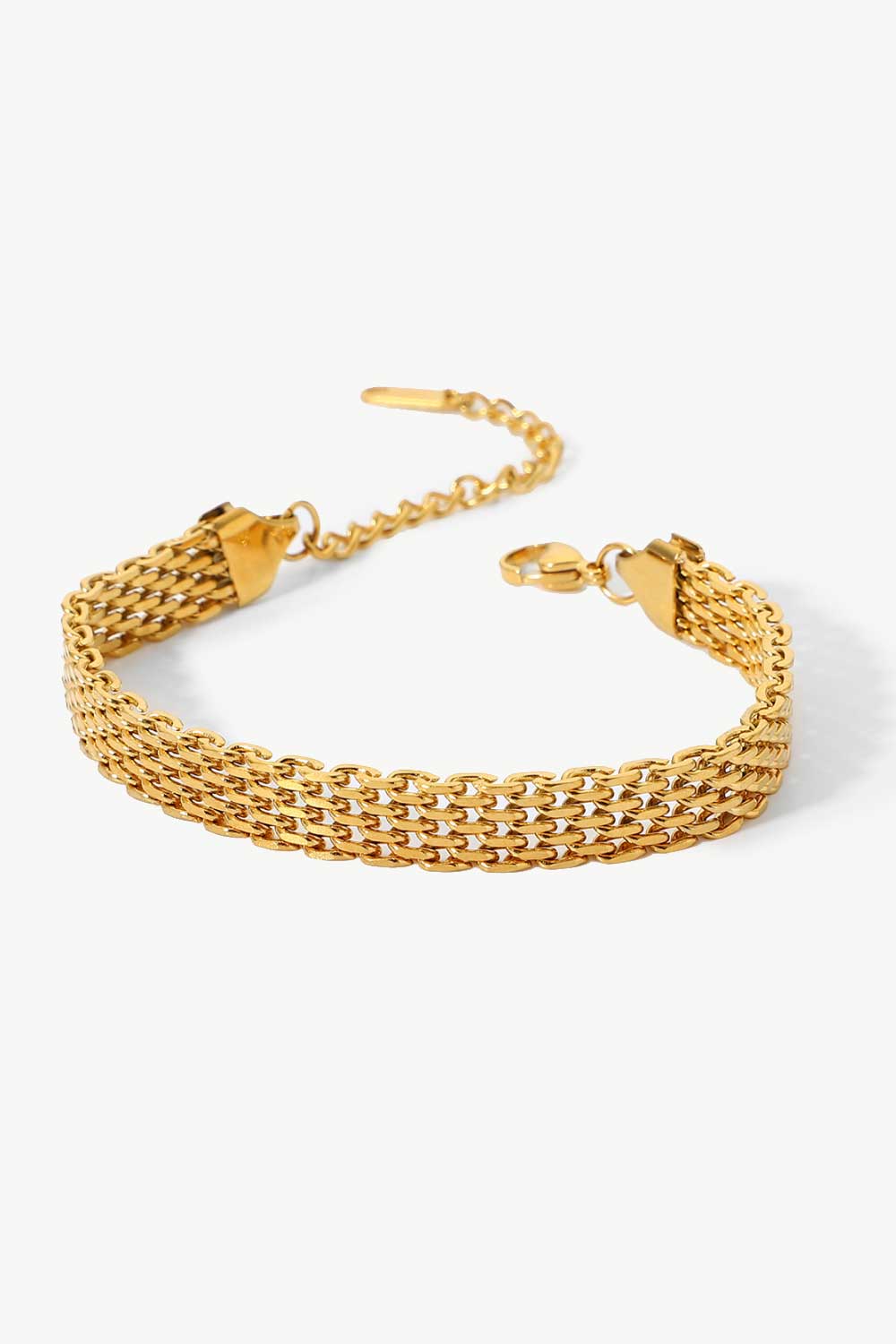 gold wide link bracelet