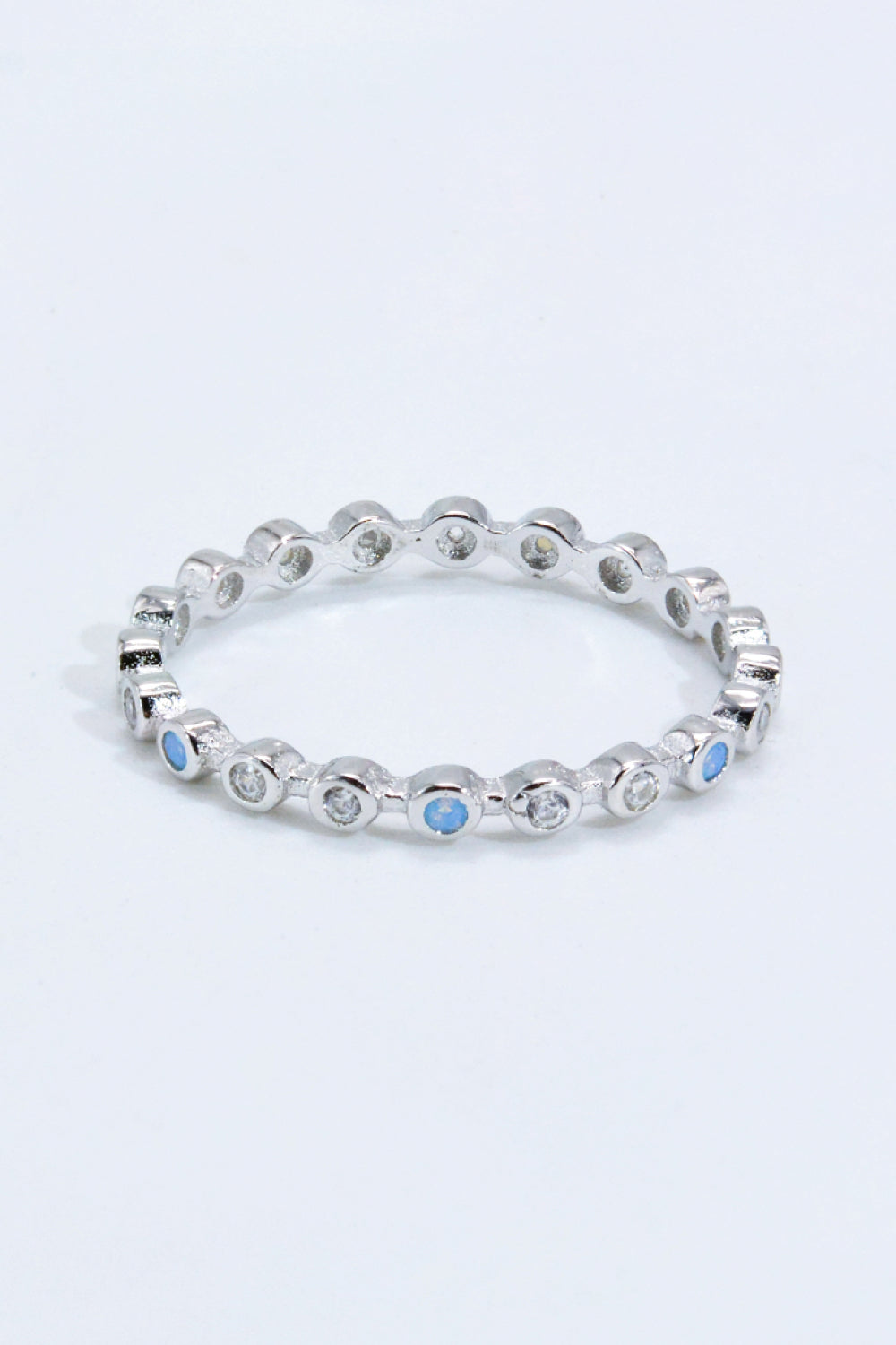 moonstone zircon silver ring