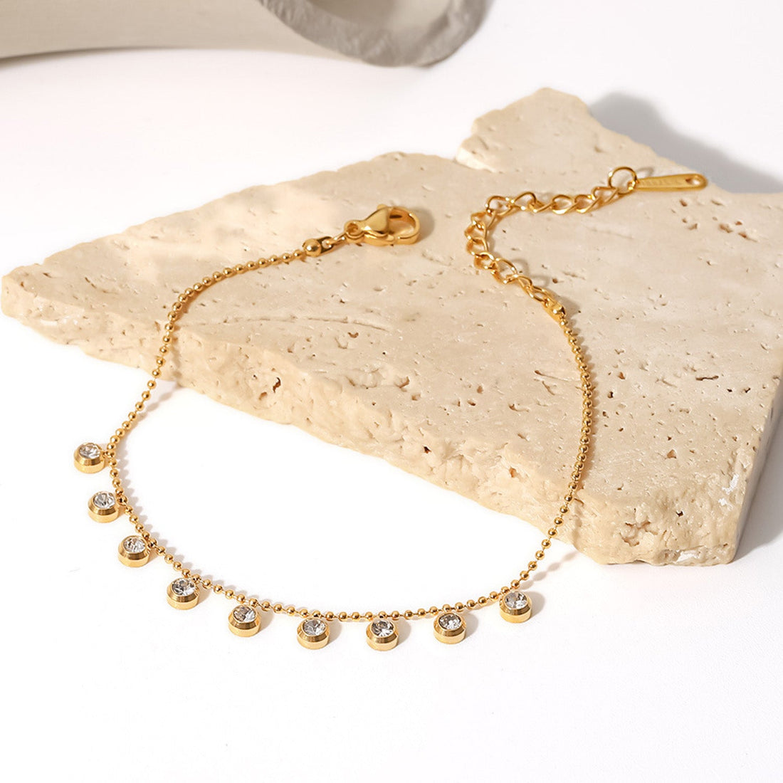 gold zircon pendant chain